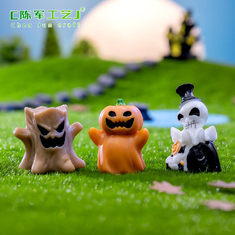 Tiểu cảnh Halloween, bí ngô và ma, trang trí mini DIY (TZC-318)