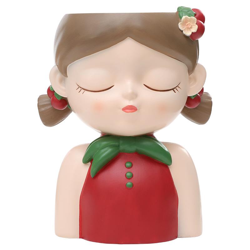 Chậu cây mọng nước hình cô gái resin, chậu mini trang trí ban công, sân vườn và bàn làm việc (RG-237)