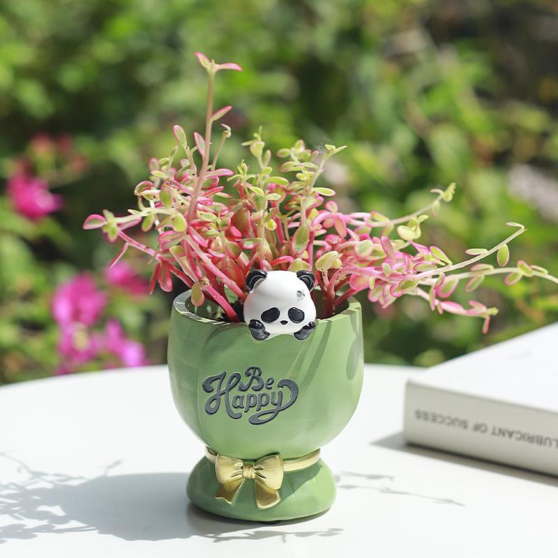 Chậu cây mọng nước thú cưng hoạt hình resin, chậu mini trang trí nhà, văn phòng và bàn làm việc (RG-56)