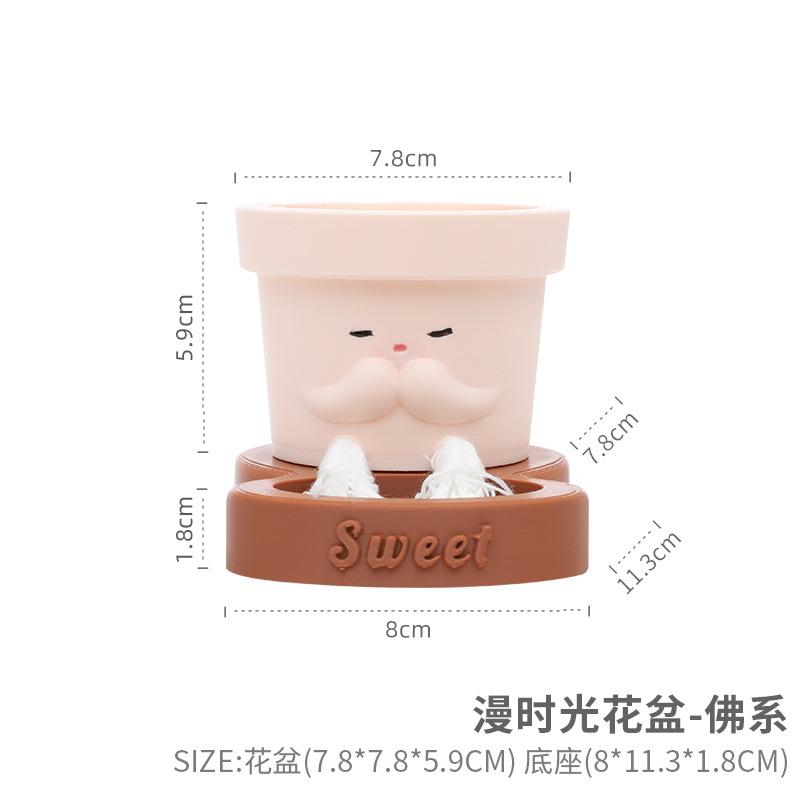 Chậu cây tự tưới tự hút nước, chậu cây mọng nước mini, chậu mặt cười trang trí nhà (RG-149)