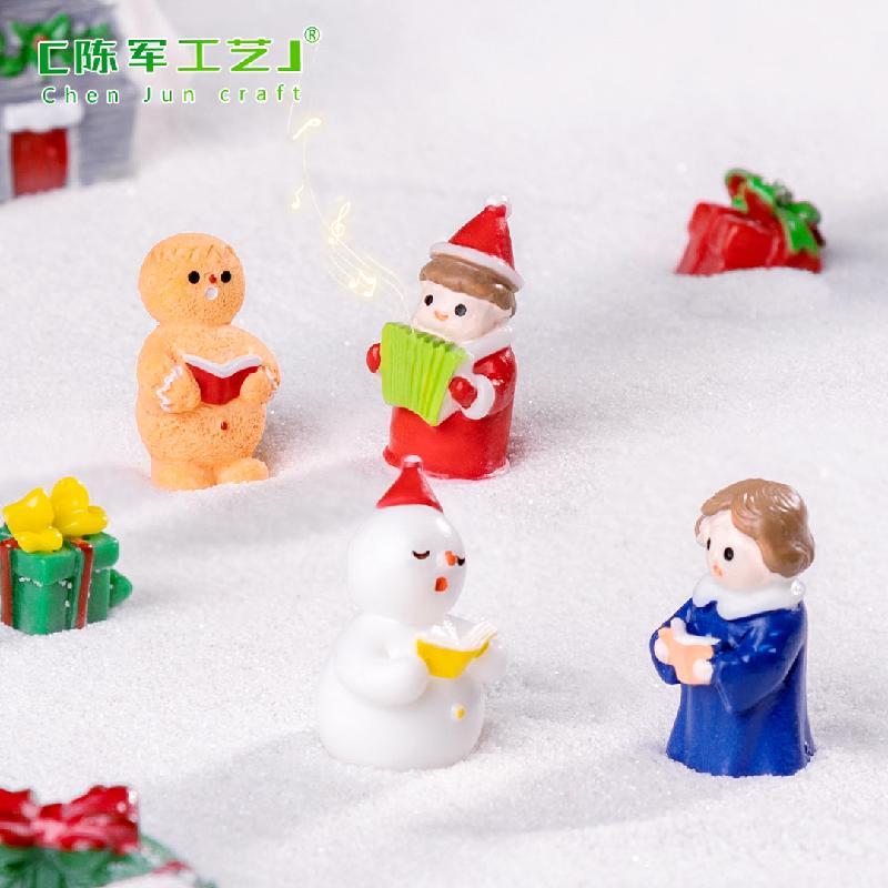 Tiểu cảnh dàn đồng ca Noel, trang trí tuyết mini DIY (TZC-411)