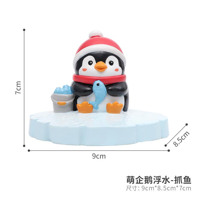 Tượng chim cánh cụt resin nổi trên mặt nước, phụ kiện tiểu cảnh hồ cá, ao và bể nước (RG-218)