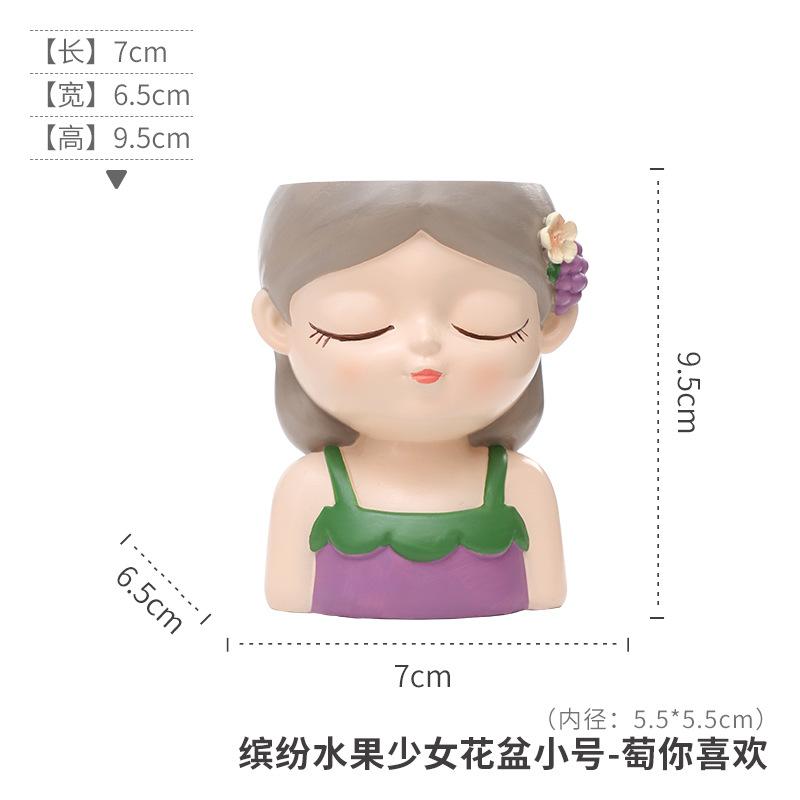 Chậu cây hình cô gái resin, chậu mọng nước mini, trang trí sân vườn, ban công và bàn làm việc (RG-238)