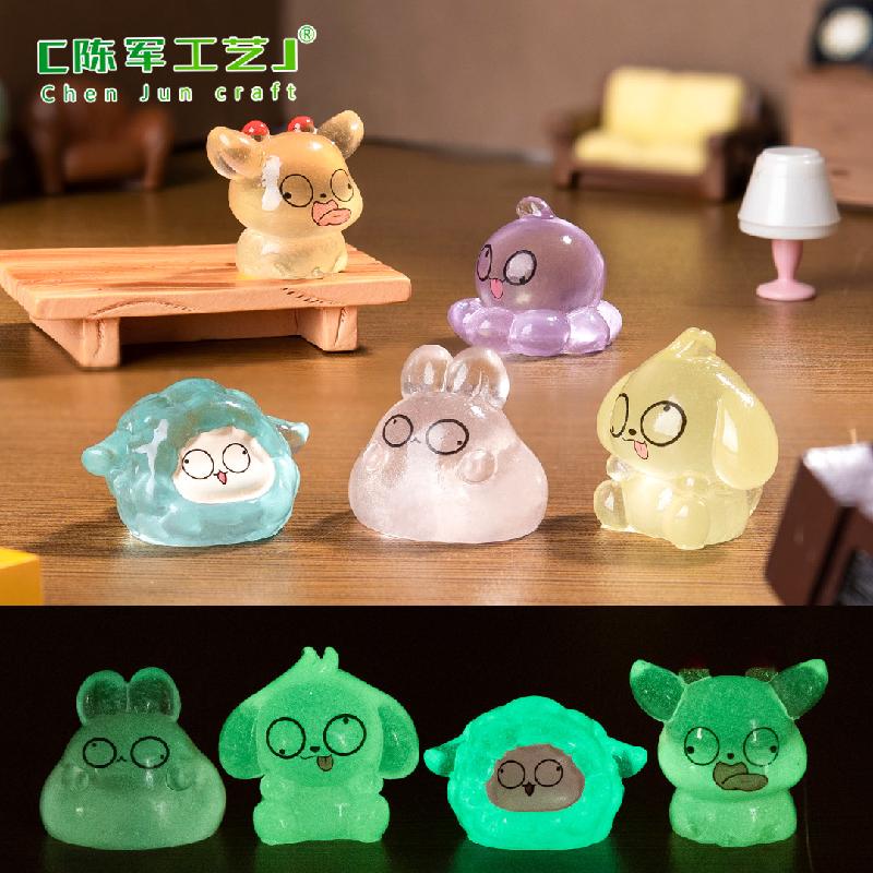 Động vật phát sáng – Mô hình thú mini dạ quang, trang trí bàn, xe hơi (M-807)