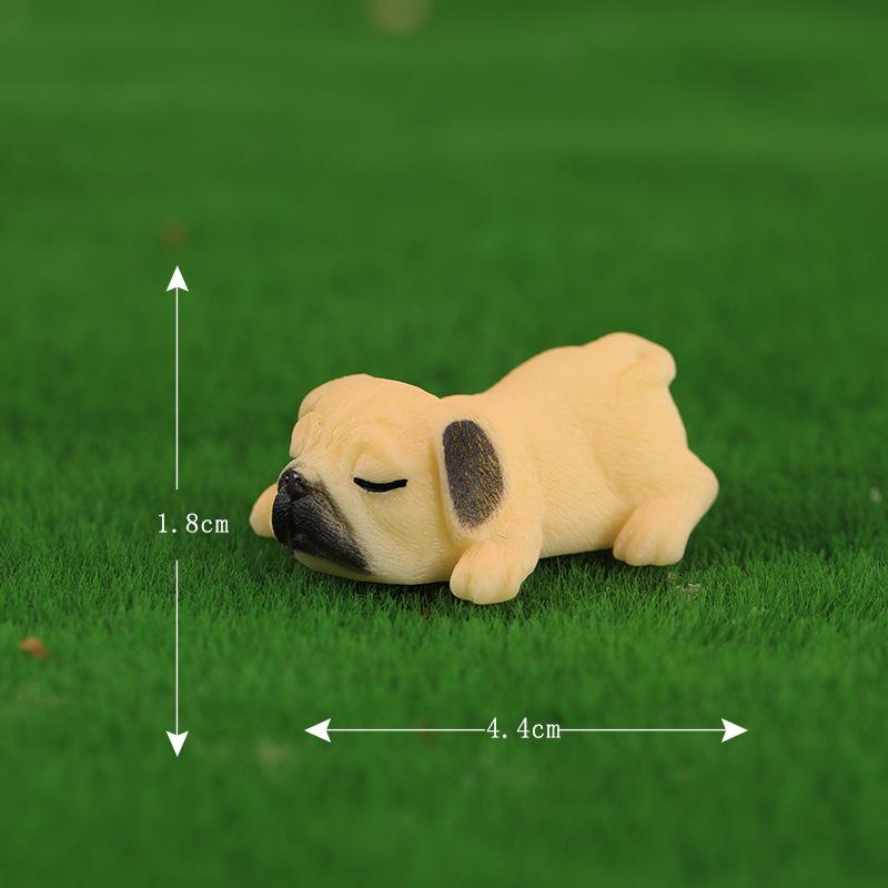 Tiểu cảnh chó Pug mini và thỏ dễ thương trang trí cây (TZC-1276)