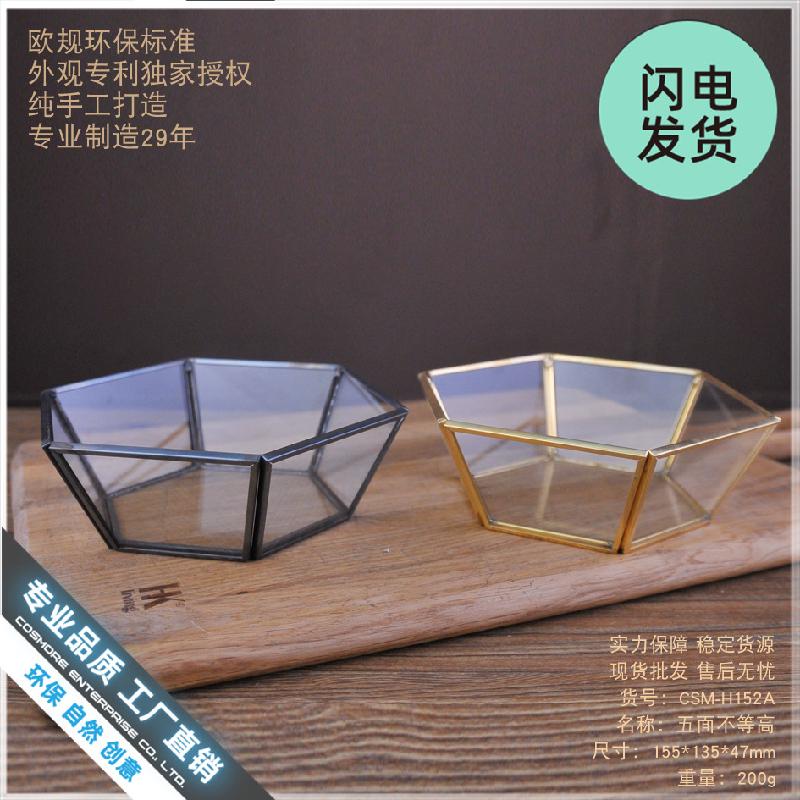 Khay kính gương viền vàng đựng trang sức (DG-128)