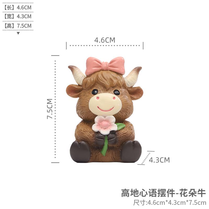 Tượng bò Highland Scotland resin, đồ trang trí sân vườn, tiểu cảnh và vườn ngoài trời (RG-216)