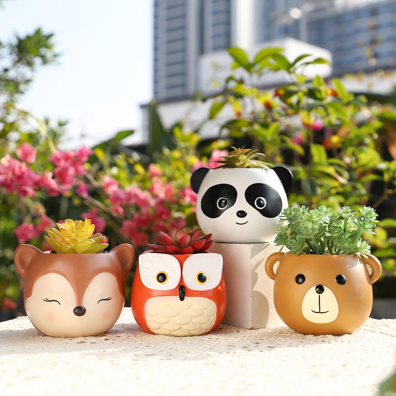 Chậu cây mọng nước hình cú mèo resin, chậu mini trang trí nhà, sân vườn và tiểu cảnh (RG-231)