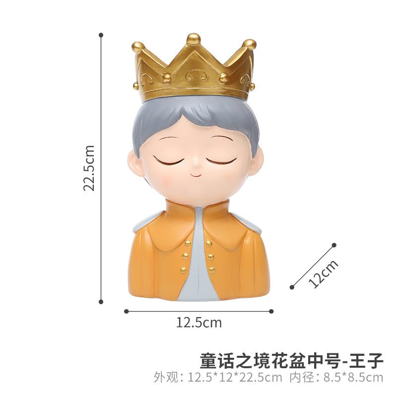 Chậu cây hình cặp đôi hoàng tử công chúa resin, chậu mini trang trí sân vườn và bàn làm việc (RG-220)