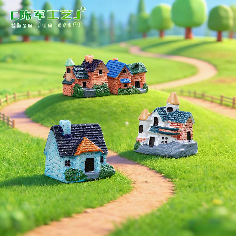 Tiểu cảnh nhà gạch mini, trang trí cây cảnh DIY nông thôn (ZC-151)