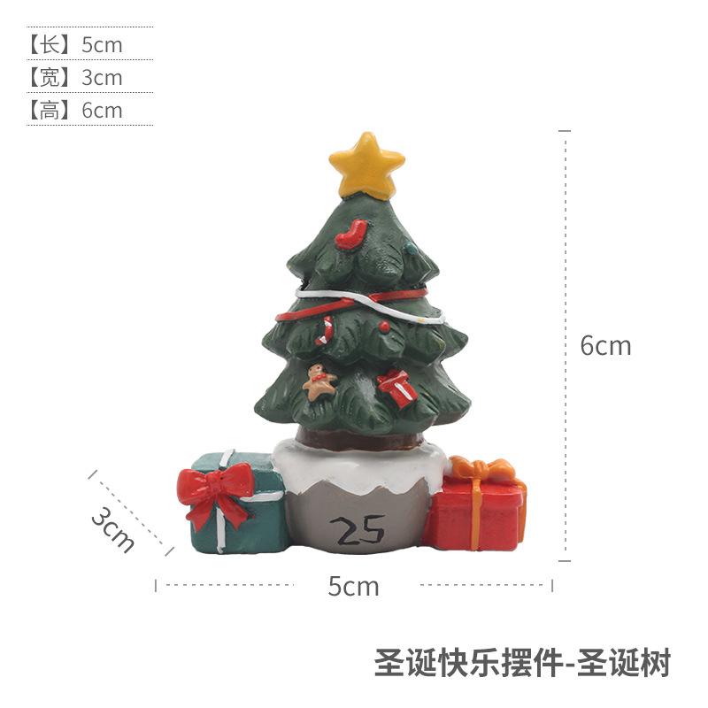 Tượng cây thông Noel resin hoạt hình, đồ trang trí Giáng Sinh, ông già Noel, người tuyết và tuần lộc (RG-153)
