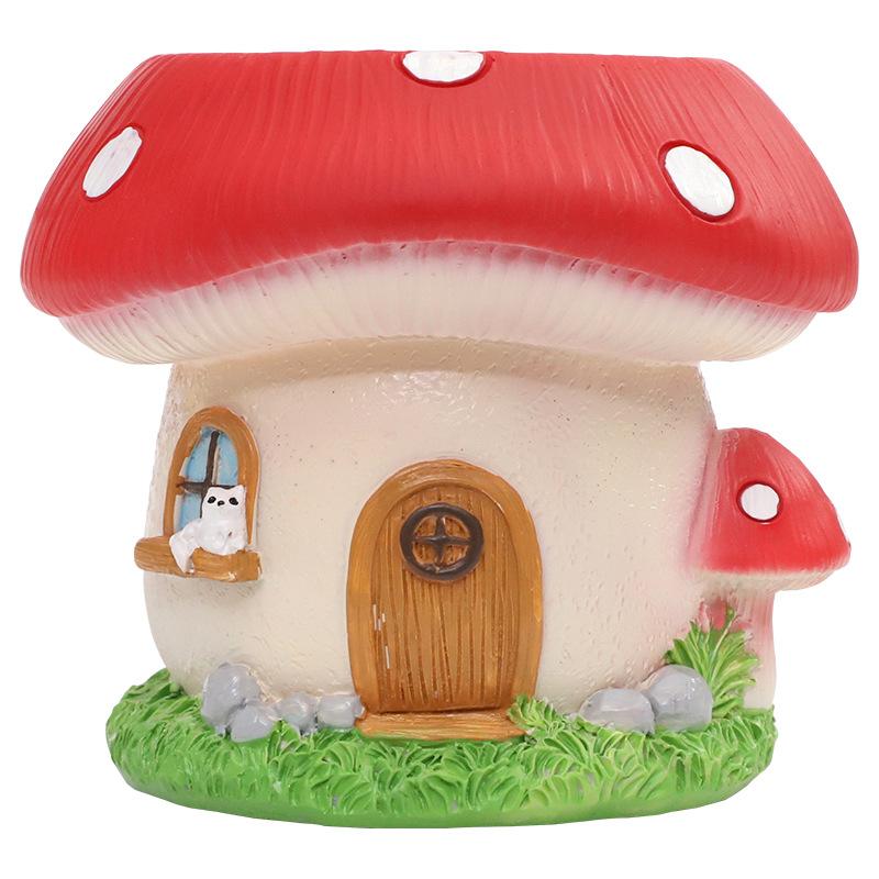 Chậu cây hình nhà nấm resin, chậu mọng nước mini, trang trí sân vườn bàn làm việc (RG-34)