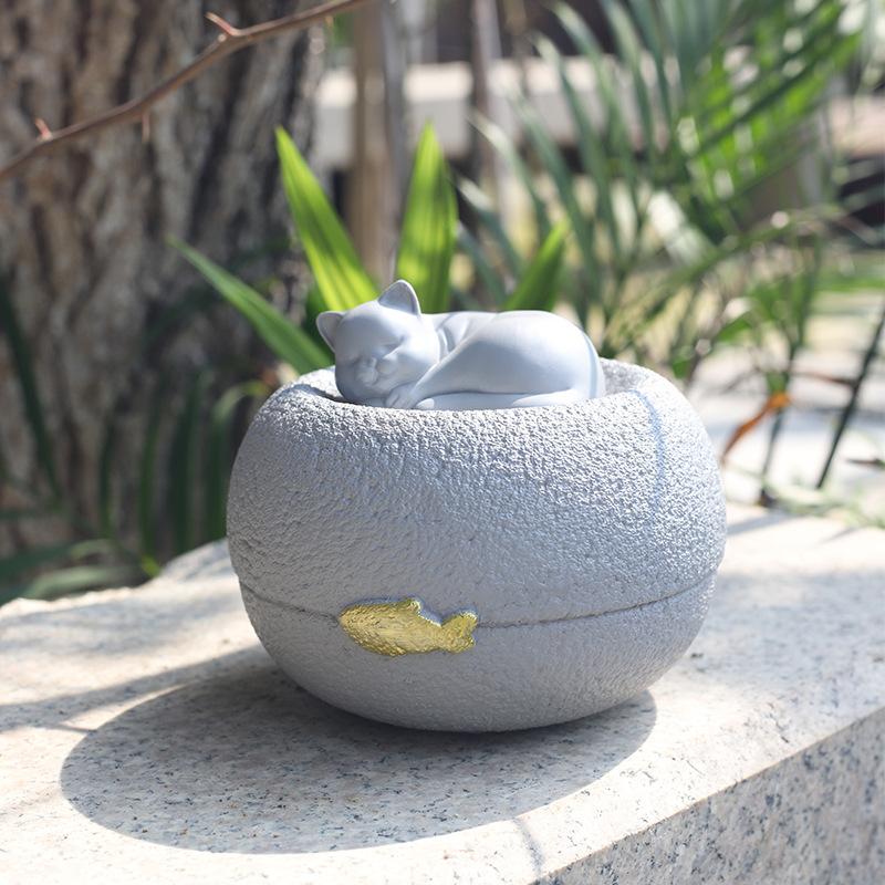 Hộp tro cốt thú cưng resin, hũ đựng tro cốt chó mèo, đồ tưởng niệm và tang lễ thú cưng (RG-52)