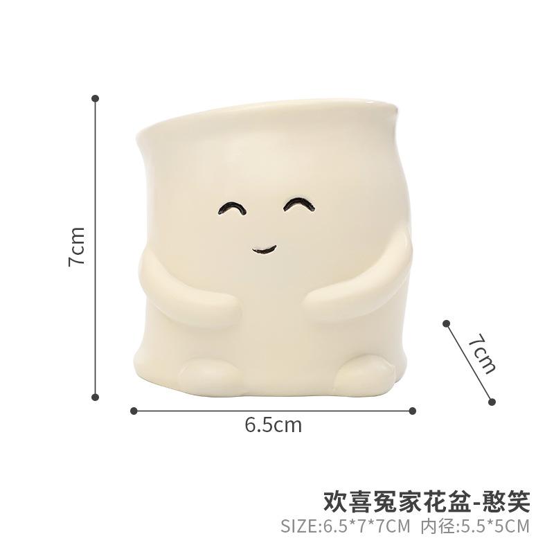 Chậu cây mọng nước resin hình nhân vật vui nhộn, chậu mini trang trí ban công, bàn làm việc (RG-7)