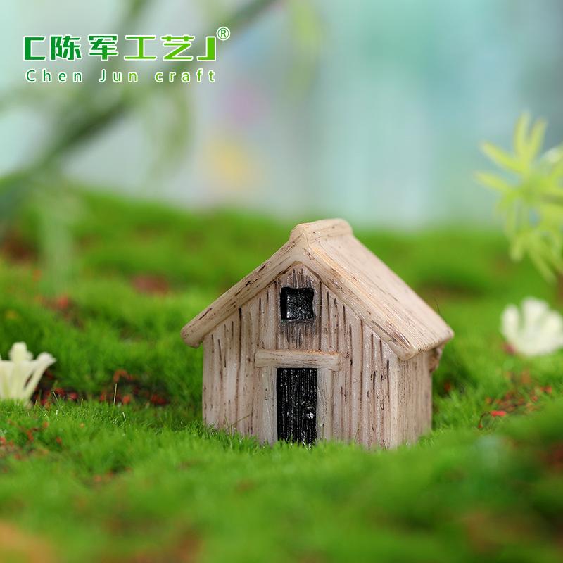 Tiểu cảnh nhà gỗ mini resin DIY trang trí rêu cây (TZC-847)