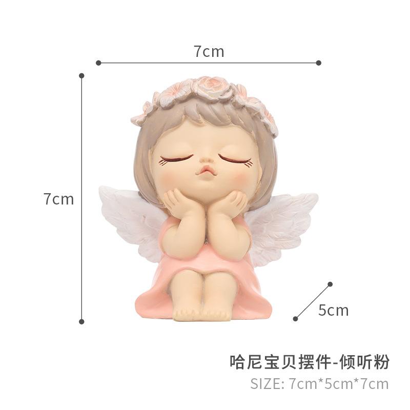 Tượng thiên thần nhỏ resin, đồ trang trí bàn phòng khách, phụ kiện DIY và quà tặng (RG-118)