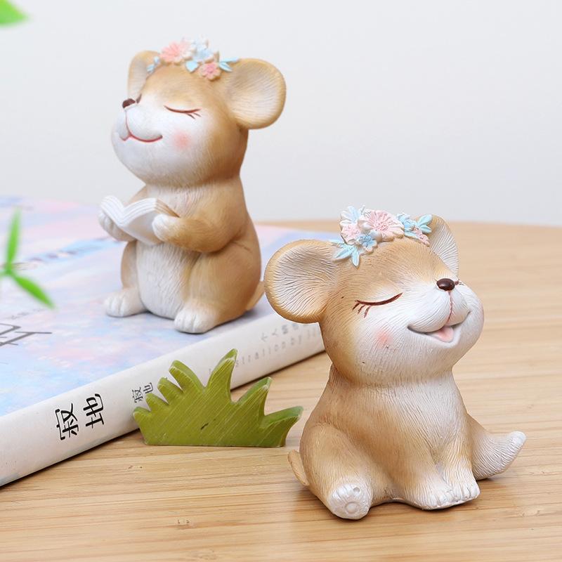 Tượng chuột resin mini phong cách Instagram, đồ trang trí bánh kem, bàn làm việc và nhà (RG-260)