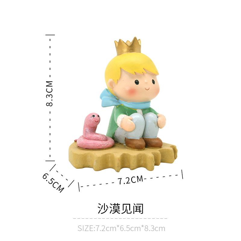Tượng hoàng tử bé resin phong cách Zakka, đồ trang trí xe hơi, bánh kem và bàn làm việc (RG-119)