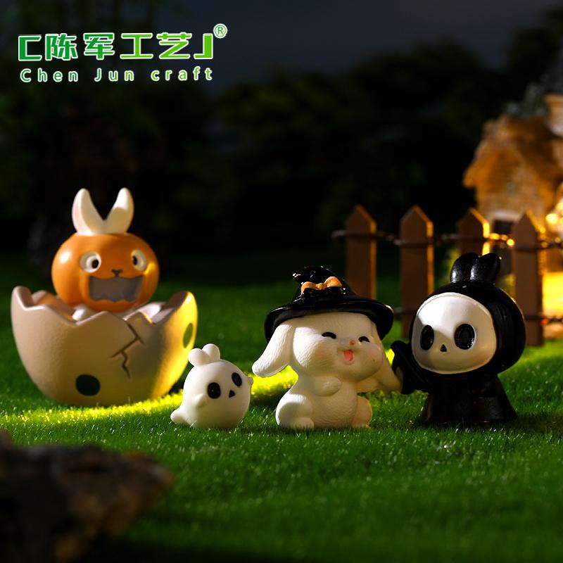 Tiểu cảnh Halloween, thỏ nhựa mini trang trí cây cảnh (TZC-23)