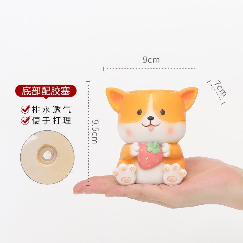 Chậu cây mọng nước hình động vật resin, chậu mini trang trí nhà, văn phòng, ban công và sân vườn (RG-86)