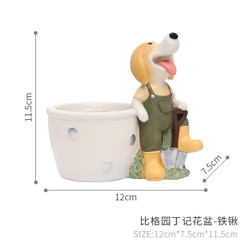 Chậu cây mọng nước hình chó Beagle resin, chậu mini trang trí nhà, ban công và bàn làm việc (RG-136)