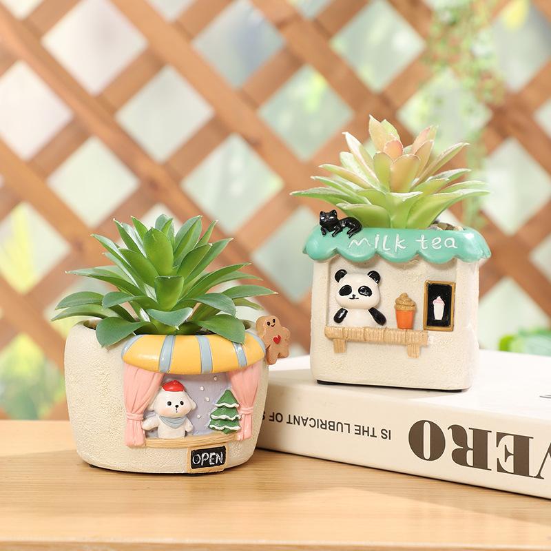 Chậu Cây Resin Chậu cây mọng nước resin trang trí sân vườn, chậu cây mini ban công, tiểu cảnh DIY (RG-27)