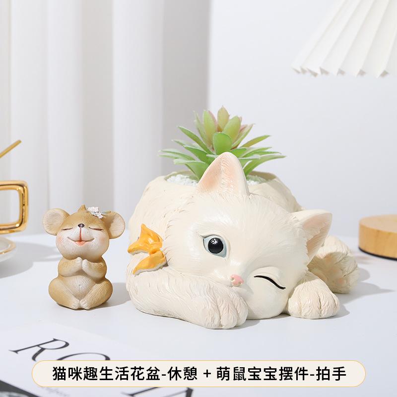 Chậu cây mọng nước resin hoạt hình, chậu mini để bàn, trang trí cây xanh và tiểu cảnh (RG-181)