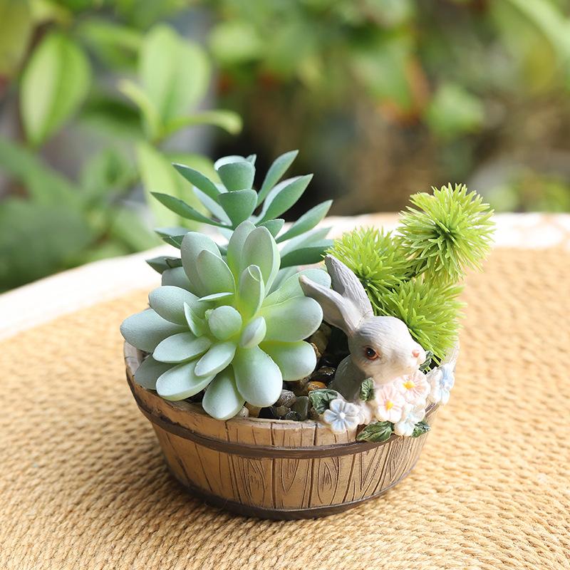 Chậu cây mini phong cách vintage, chậu cây mọng nước trang trí bàn, sân vườn và tiểu cảnh (RG-64)