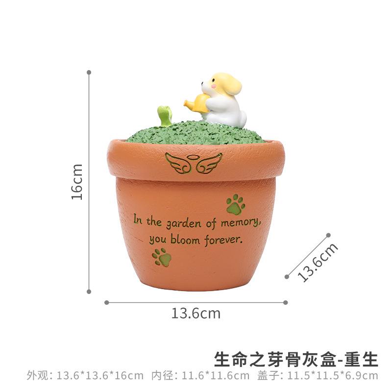 Hộp tro cốt thú cưng resin thủ công, hũ tưởng niệm chó mèo, đồ tang lễ thú cưng (RG-70)
