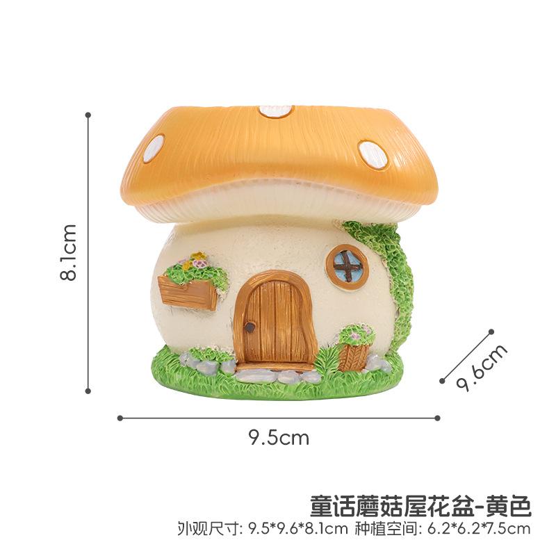Chậu cây hình nhà nấm resin, chậu mọng nước mini, trang trí sân vườn bàn làm việc (RG-34)