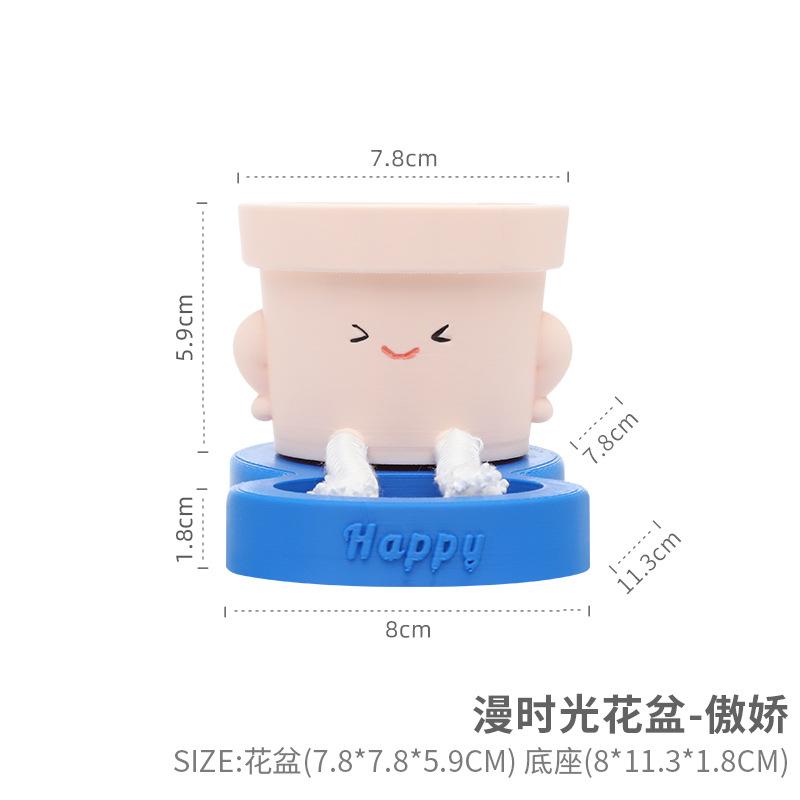 Chậu cây tự tưới tự hút nước, chậu cây mọng nước mini, chậu mặt cười trang trí nhà (RG-149)