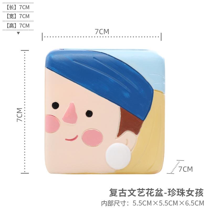 Chậu cây mọng nước hình vua nữ hoàng bài poker resin, chậu mini để bàn, trang trí văn phòng (RG-174)