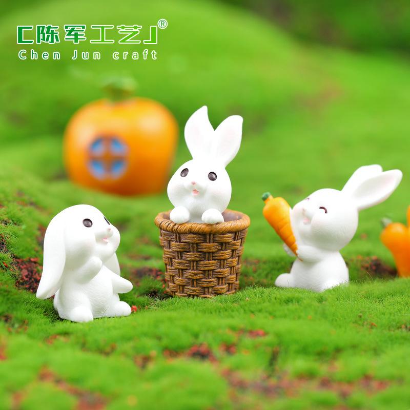 Tiểu cảnh nhà bí ngô và thỏ mini trang trí xe và bàn DIY (ZC-1240)
