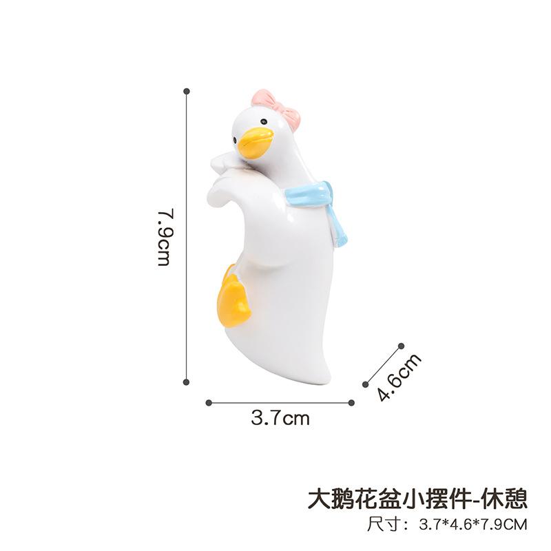 Móc treo ngỗng resin hình động vật hoạt hình, phụ kiện tiểu cảnh sân vườn, hồ cá và bể bò sát (RG-201)