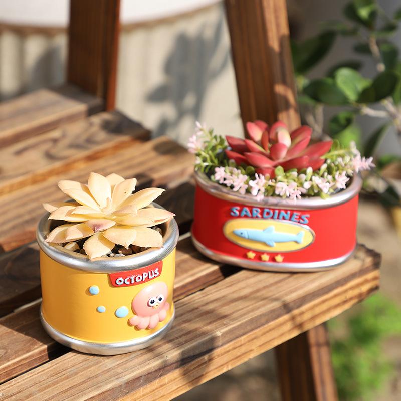 Chậu cây mọng nước resin mini, chậu cây để bàn, trang trí ban công sân vườn (RG-39)