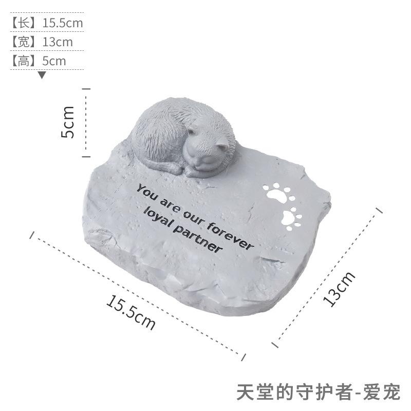 Bia mộ thú cưng resin, bia tưởng niệm chó mèo, đồ tang lễ và tưởng niệm thú cưng (RG-87)