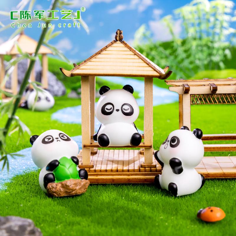 Tiểu cảnh gấu panda mini trang trí xe và bàn làm việc (TZC-664)