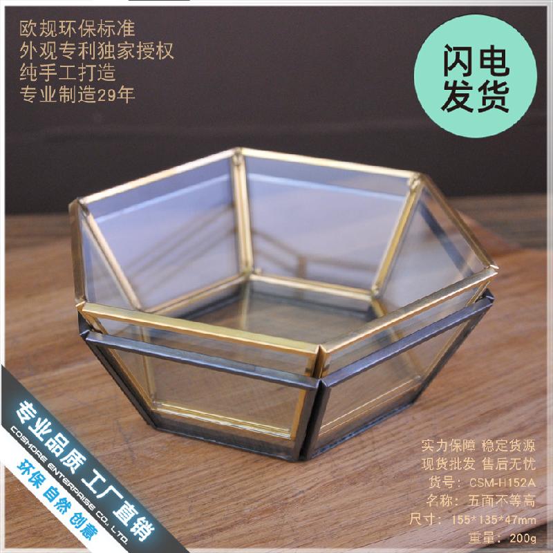 Khay kính gương viền vàng đựng trang sức (DG-128)