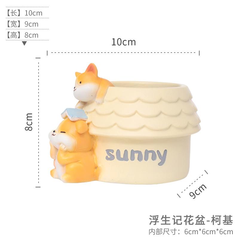 Chậu cây mọng nước mini resin, chậu để bàn trang trí, phụ kiện tiểu cảnh cây xanh (RG-21)