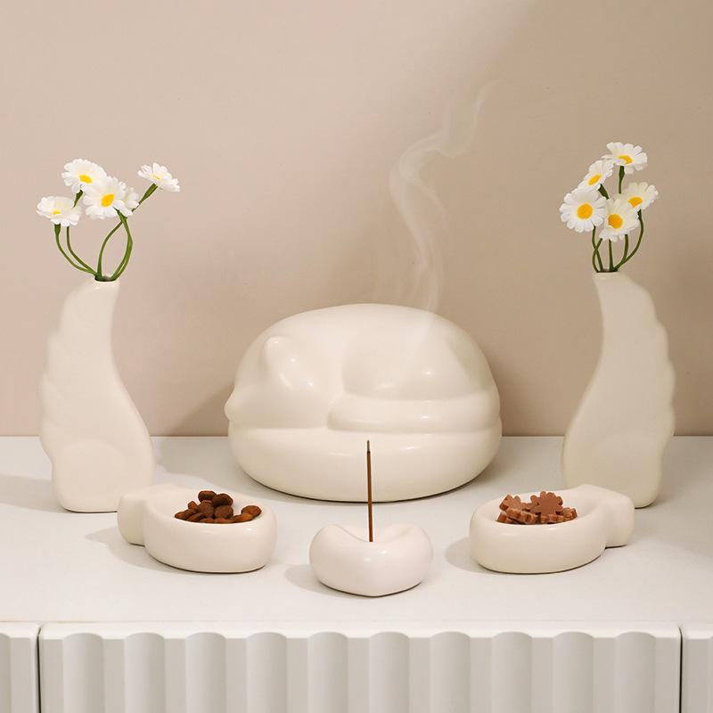 Bộ hũ tro cốt thú cưng bằng gốm, hũ tưởng niệm chó mèo, đồ tang lễ và hỏa táng thú cưng (RG-55)
