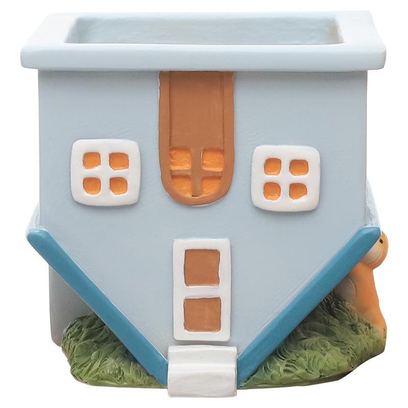 Chậu cây mọng nước hình ngôi nhà lộn ngược resin, chậu mini để bàn, trang trí tiểu cảnh (RG-154)