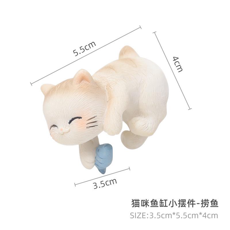 Móc trang trí mèo leo bể, phụ kiện tiểu cảnh hồ cá, móc treo cây và chậu hoa (RG-11)