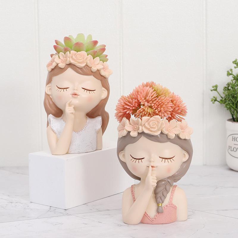 Chậu cây mọng nước hình hốc cây và động vật resin, chậu mini trang trí cửa sổ và sân vườn (RG-194)