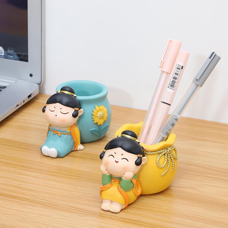 Chậu cây mọng nước hình mỹ nữ nhà Đường, chậu mini phong cách Trung Hoa, trang trí sân vườn (RG-155)