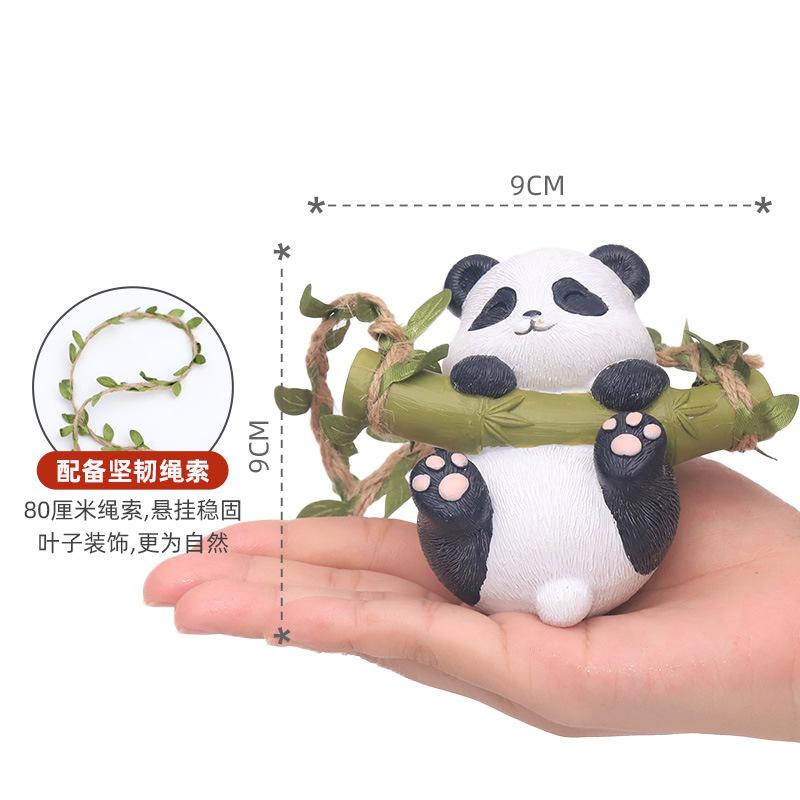 Móc treo vườn hình gấu trúc hoạt hình, phụ kiện treo cây resin, trang trí sân vườn ban công (RG-4)