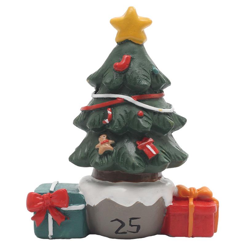 Tượng cây thông Noel resin hoạt hình, đồ trang trí Giáng Sinh, ông già Noel, người tuyết và tuần lộc (RG-153)