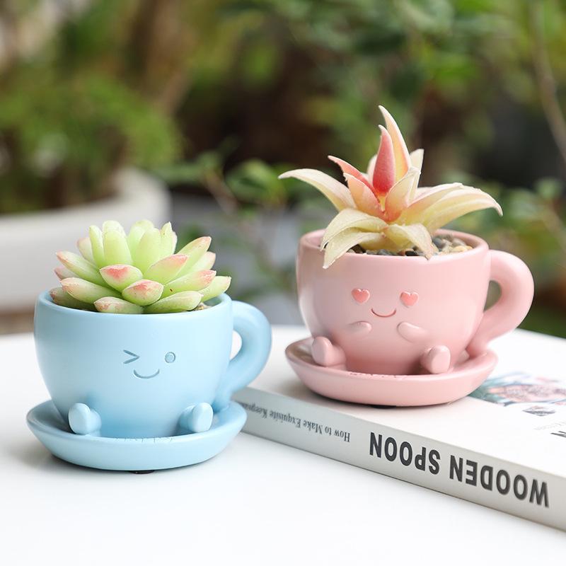 Chậu cây mọng nước resin sáng tạo, chậu mini trang trí ban công, bàn làm việc và tiểu cảnh (RG-198)