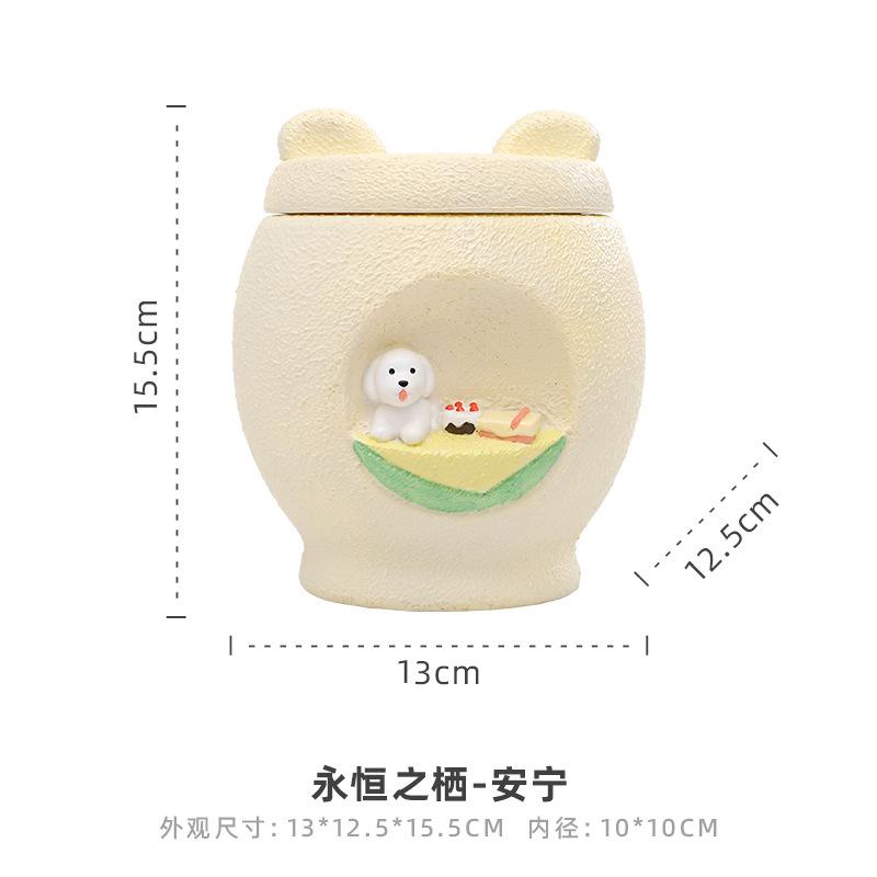 Hũ đựng tro cốt chó mèo resin, hũ tưởng niệm thú cưng, đồ tang lễ thú cưng (RG-8)