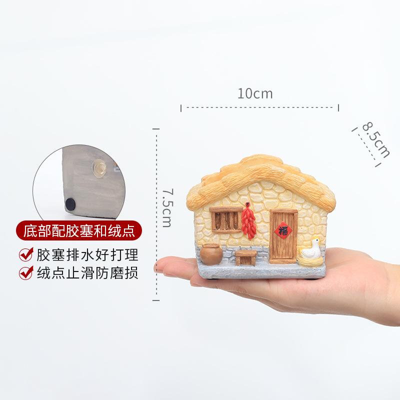 Chậu cây mọng nước resin phong cách vintage, chậu mini để bàn, tiểu cảnh cây xanh (RG-25)