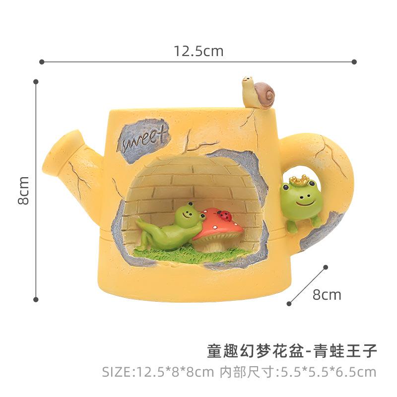 Chậu cây mọng nước hoạt hình resin, chậu mini trang trí bàn, tiểu cảnh cây xanh (RG-16)
